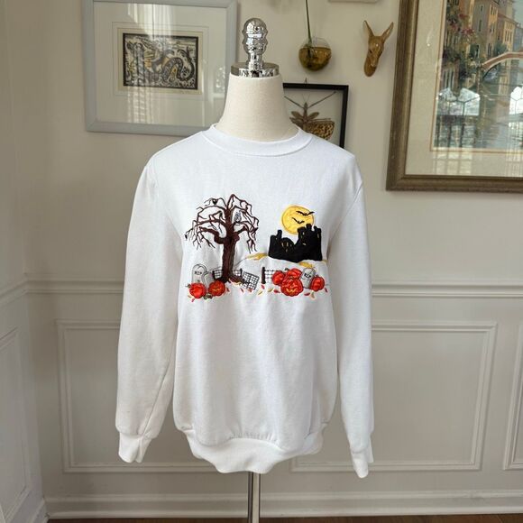 Holiday Editions Halloween Embroidered Applique Sweatshirt S - Picture 2 of 7